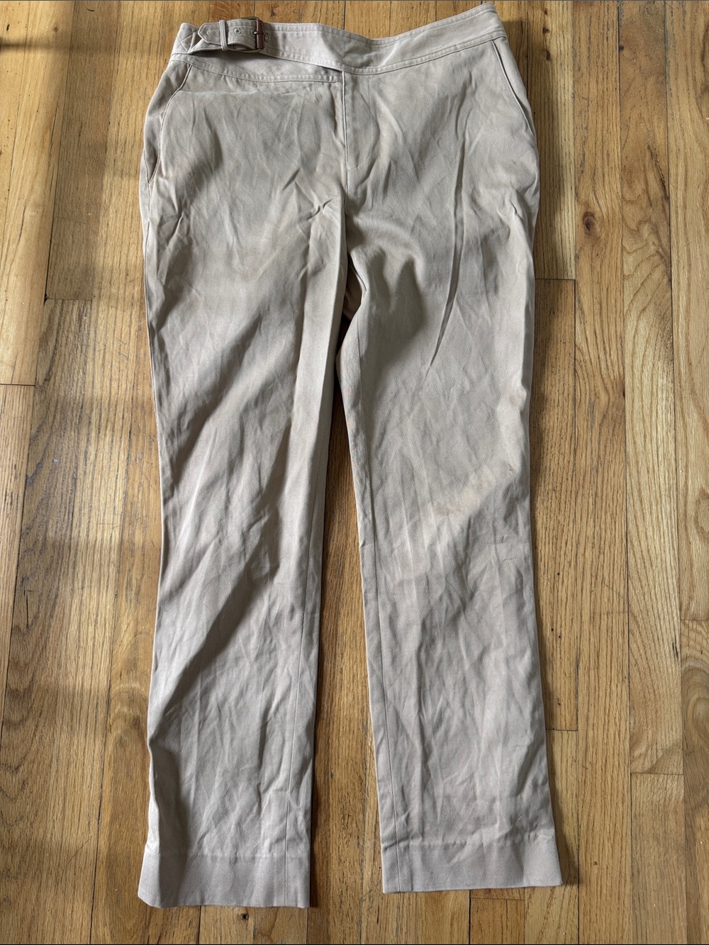 Ralph Lauren Khaki Side-Buckle belt Chinos dress pants size 8